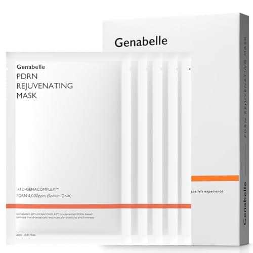 Genabelle PDRN Rejuvenating Mask Sheet - Lightweight Glass Skin & Toning Mask Sheet with PDRN, Niacinamide, Hyaluronic Acid, To Deeply Hydrate, Cool, and Visibly Plump the Skin, 0.84 fl oz* 5ea - Image 1
