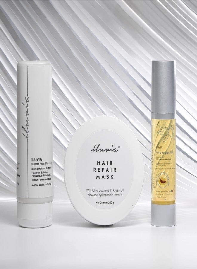 iluvia professional Haircare Combo (Argan Oil 50ml + Sulfate Free Shampoo 200ml), Certified Organic by CC, Italy - No Color, No Additives, No Carrier Oils, No fillers (Frizz Control) - Image 5