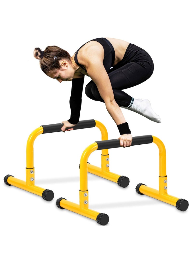 WALALLA Push Up Bar, High Steel Parallette Dip Bar with Full Coverage Foam Handle, Heavy-Duty Calisthenics Parallel Bars for L-Sit, Dips, Home Gym Strength Training Workout - Image 1