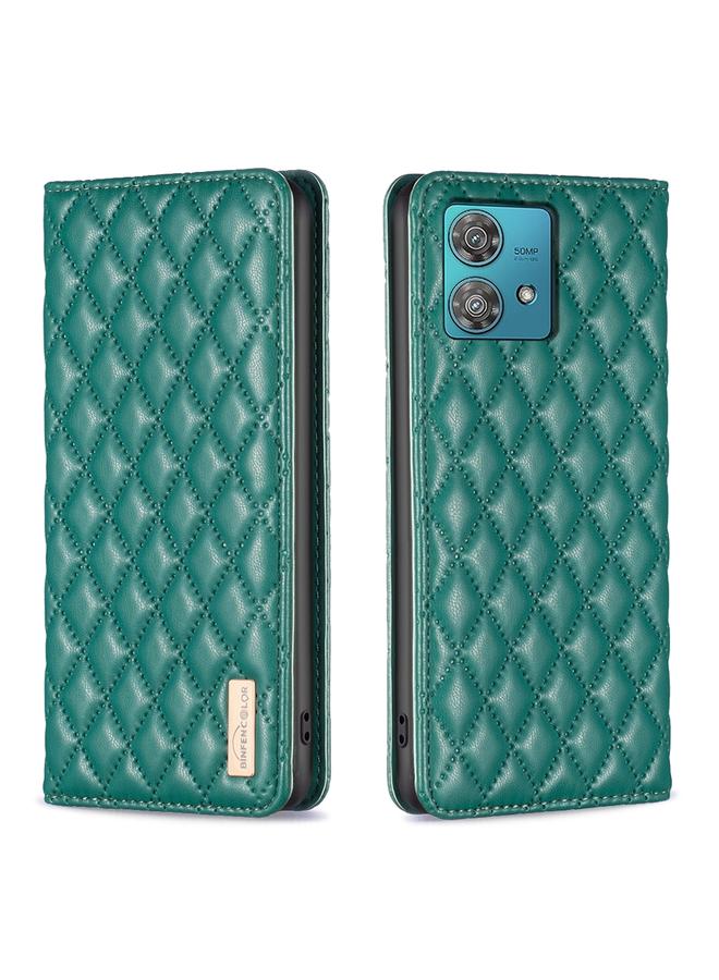 S-TOP Case For Motorola Edge 40 Neo Diamond Lattice Magnetic Leather Flip Phone Case - Image 1