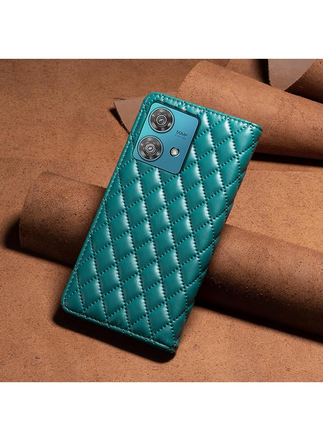 S-TOP Case For Motorola Edge 40 Neo Diamond Lattice Magnetic Leather Flip Phone Case - Image 3