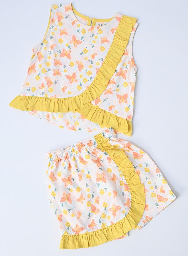 بيلا مودا طقم بلوزة وشورت بطبعات وتفاصيل مكشكشة من بيلا مودا - Image 5