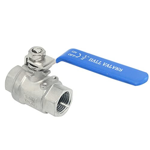 DAN SPEED 1/2" NPT Female 316 Stainless Steel Full Port Ball Valve Vinyl Handle WOG1000 (1/2 inch) - Image 1