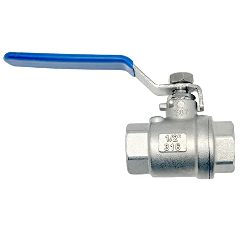 DAN SPEED 1/2" NPT Female 316 Stainless Steel Full Port Ball Valve Vinyl Handle WOG1000 (1/2 inch) - Image 2