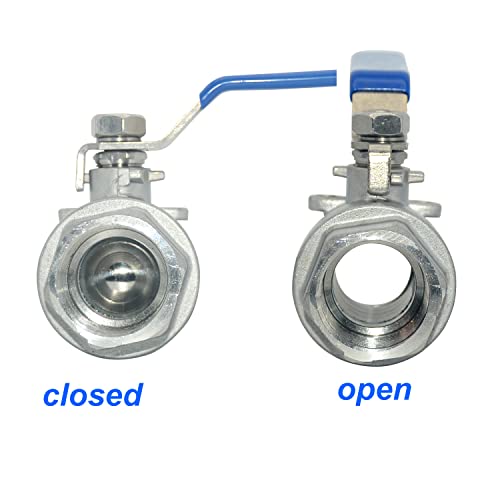 DAN SPEED 1/2" NPT Female 316 Stainless Steel Full Port Ball Valve Vinyl Handle WOG1000 (1/2 inch) - Image 4