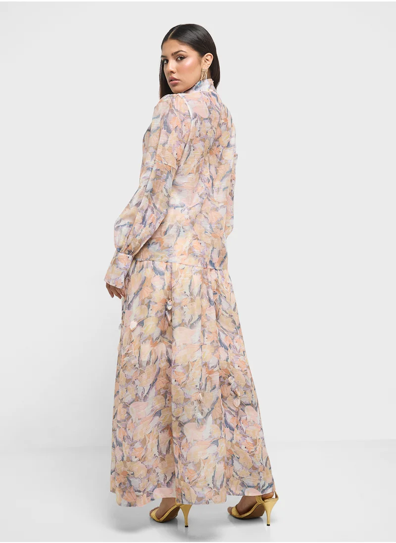 Khizana Printed Top & Skirt Set
