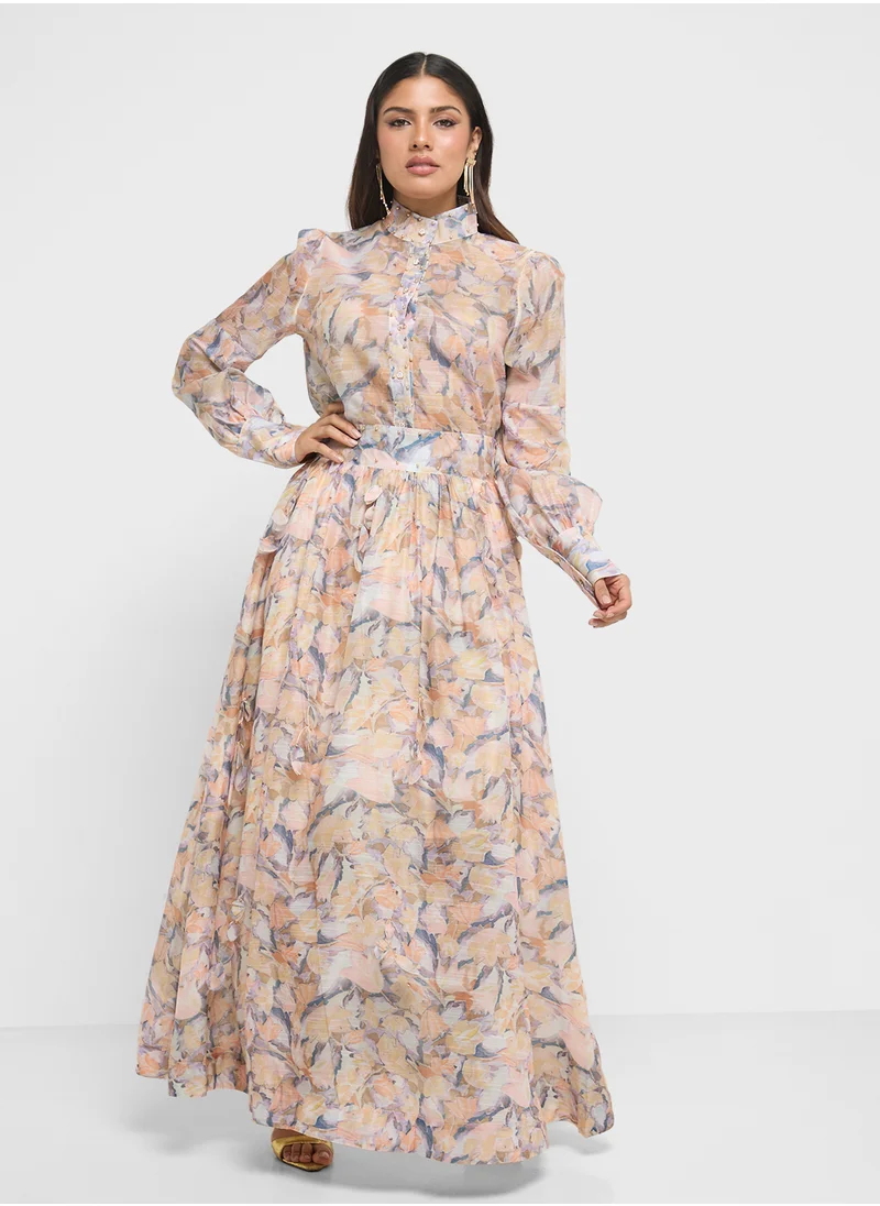 Khizana Printed Top & Skirt Set