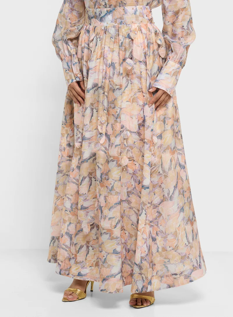 Khizana Printed Top & Skirt Set