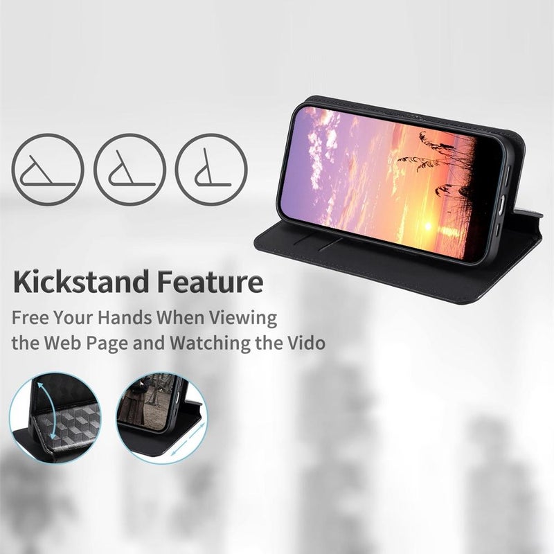 HuHa Case Cover For vivo Y29 4G / T4X 5G Cubic Grid Texture Flip Leather Phone Case(Black) - Image 5