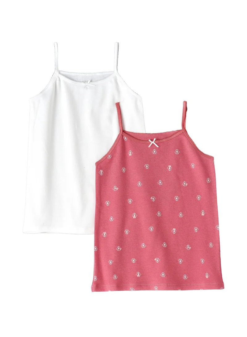 جيلين 2 Pack Girls Vests 100% Cotton, Soft and Breathable Sleeveless Undershirts for Girls