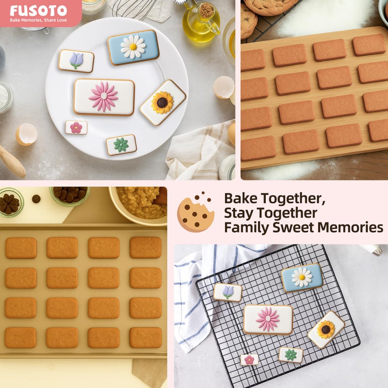 FUSOTO 6PCS Rectangle Cookie Cutters Set, Stainless Steel Kitchen Baking Supplies, for Biscuit, Homemade Cookies, Cake Decorating, Geometric Cookie Cutter, (1.5", 2", 2.5", 3", 3.5", 4"), Rectangle - Image 4