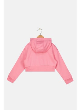 adidas Originals Kids Girl Sportswear Fit Brand Logo Hoodie, Pink  - Image 2