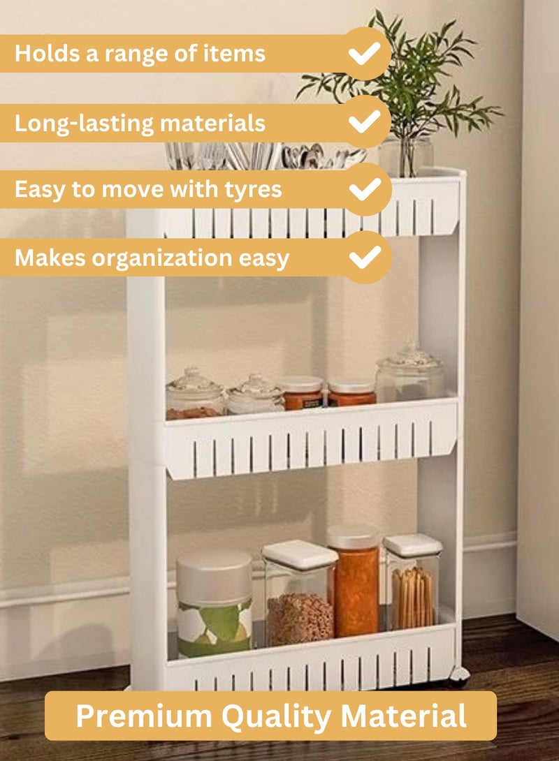 Home Care Sandwich Shelf – Detachable Toast Rack for Serving/Organization, Bread Toast Holder, Non-Toxic Plastic, 3-Tier Adjustable Kitchen Rack with Castor Wheels | Standing Shelf Units - Image 4