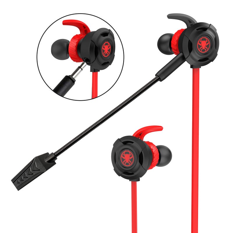 BlueFire Wired Gaming Earphone 3.5 MM E-Sport Earphone Noise Cancelling Stereo Bass Gaming Headphone with Adjustable Mic for PS4, Xbox One, Laptop, Cellphone, PC (Red) - Image 2
