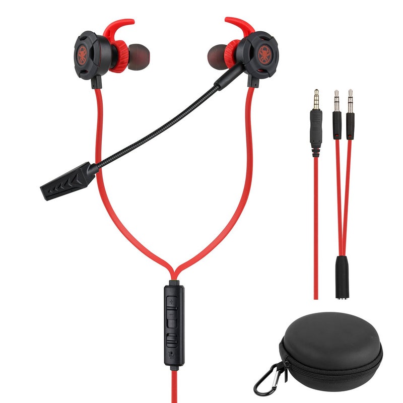 BlueFire Wired Gaming Earphone 3.5 MM E-Sport Earphone Noise Cancelling Stereo Bass Gaming Headphone with Adjustable Mic for PS4, Xbox One, Laptop, Cellphone, PC (Red) - Image 1