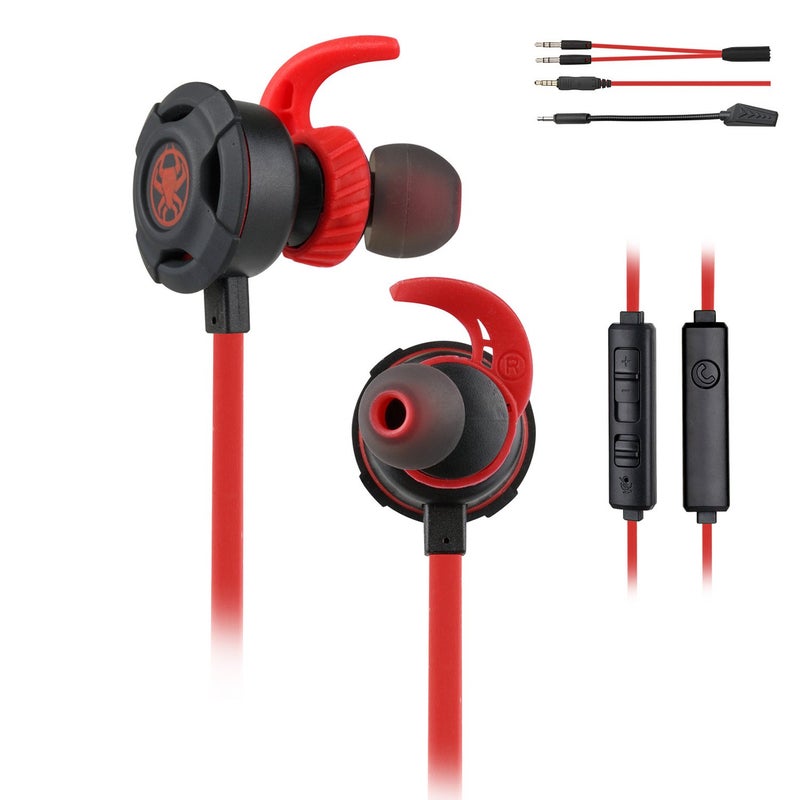 BlueFire Wired Gaming Earphone 3.5 MM E-Sport Earphone Noise Cancelling Stereo Bass Gaming Headphone with Adjustable Mic for PS4, Xbox One, Laptop, Cellphone, PC (Red) - Image 3