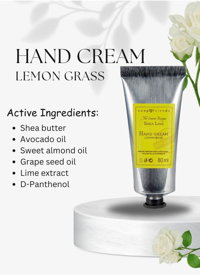 Soap&Friends Soap&Friends Lemongrass Hand Cream 80ml – Invigorating Moisturizer with 20% Organic Shea Butter – Natural, Organic & Cruelty-Free  - Image 5