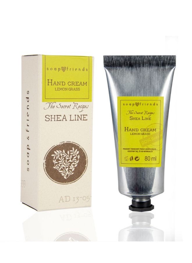 Soap&Friends Soap&Friends Lemongrass Hand Cream 80ml – Invigorating Moisturizer with 20% Organic Shea Butter – Natural, Organic & Cruelty-Free  - Image 1