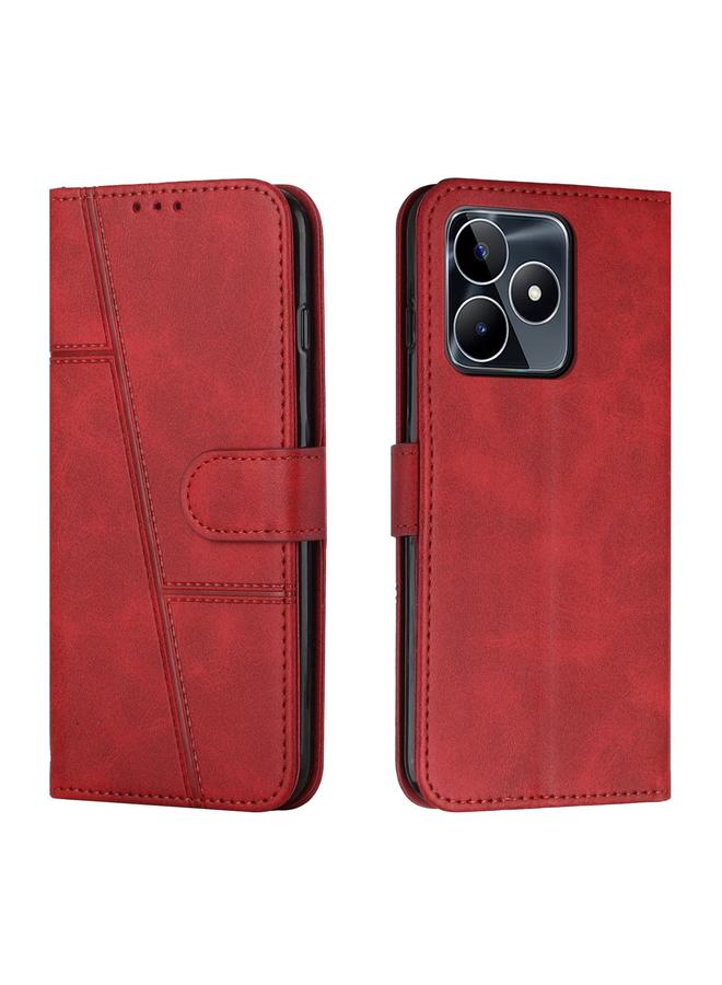 Case For Realme C53/Narzo N53 Stitching Calf Texture Buckle Leather Phone Case