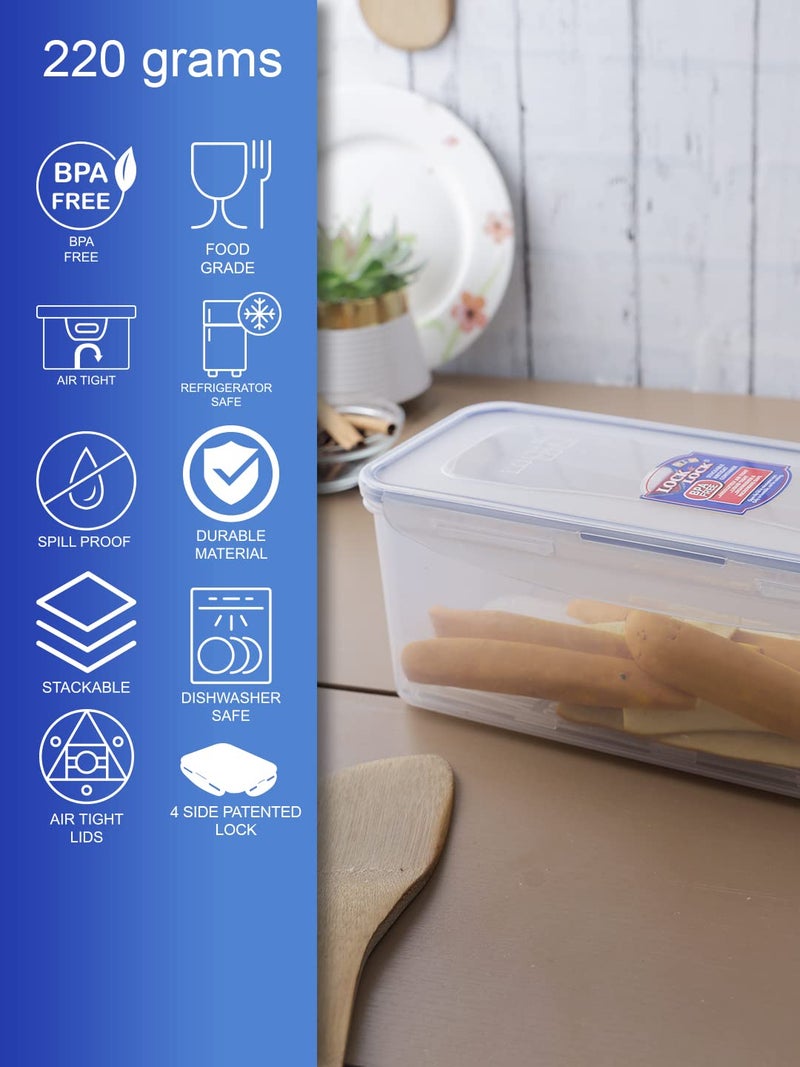 LOCK & LOCK Airtight Rectangular Food Storage Container with Drain tray 64.63-oz / 8.45-cup - Image 3