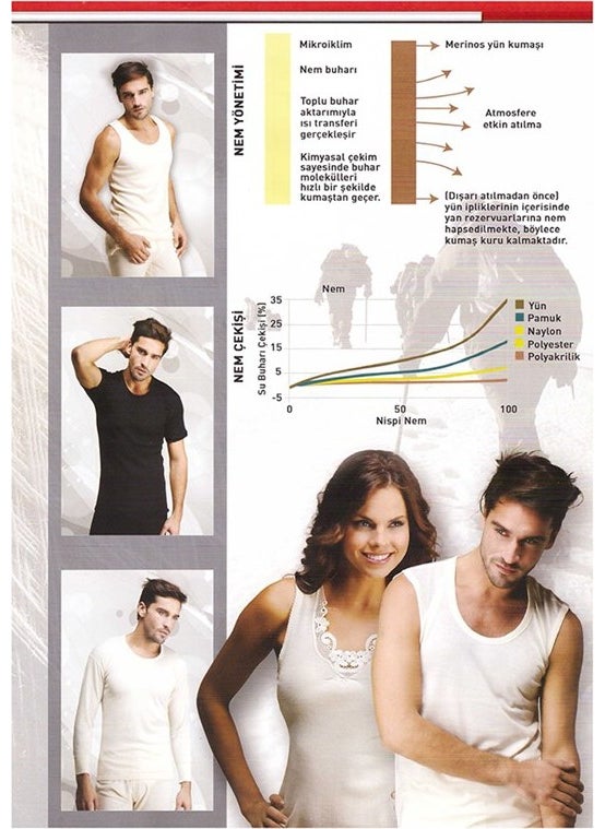 Hasyün - Men's Short Sleeve Wool Undershirt - Natural Thermal Underwear / 7009 - Image 1