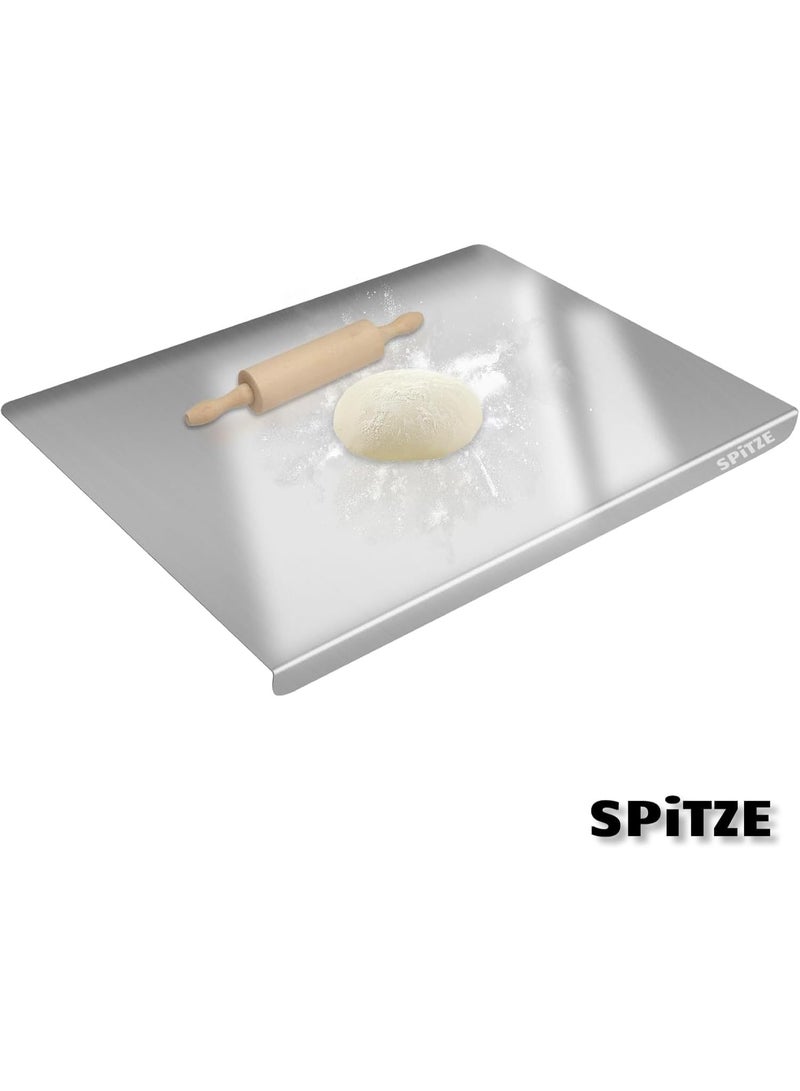 SPITZE لوح تقطيع من الفولاذ المقاوم للصدأ 304 للمطبخ – غير قابل للانزلاق، مزدوج الجانبين لتقطيع اللحوم والخضروات والفواكه، متين وسهل التنظيف وصحي - Image 2