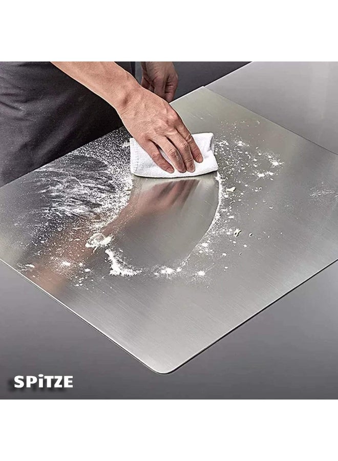 SPITZE لوح تقطيع من الفولاذ المقاوم للصدأ 304 للمطبخ – غير قابل للانزلاق، مزدوج الجانبين لتقطيع اللحوم والخضروات والفواكه، متين وسهل التنظيف وصحي - Image 5