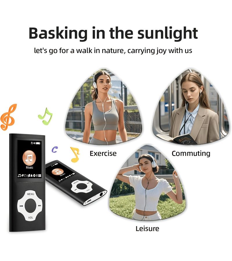 مشغل MP3 محمول مع شاشة LED بحجم 1.8 بوصة باللون الأرجواني، يدعم تسجيل الفيديو وقراءة الكتب الإلكترونية، ويأتي مع سماعات سلكية. - Image 2