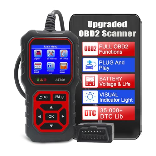 قارئ رموز OBD2 للسيارات iKiKin AT500 أداة تشخيص احترافية لفحص رموز أعطال المحرك