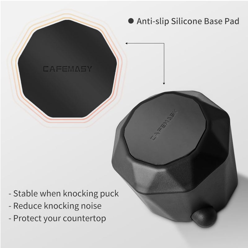 CAFEMASY Coffee Knock Box Espresso Grounds - CAFEMASY Home Use Epsresso Accessories Unique Design Diamond Shape Mini Knock Box with Espresso Cleaning Brush - Image 5
