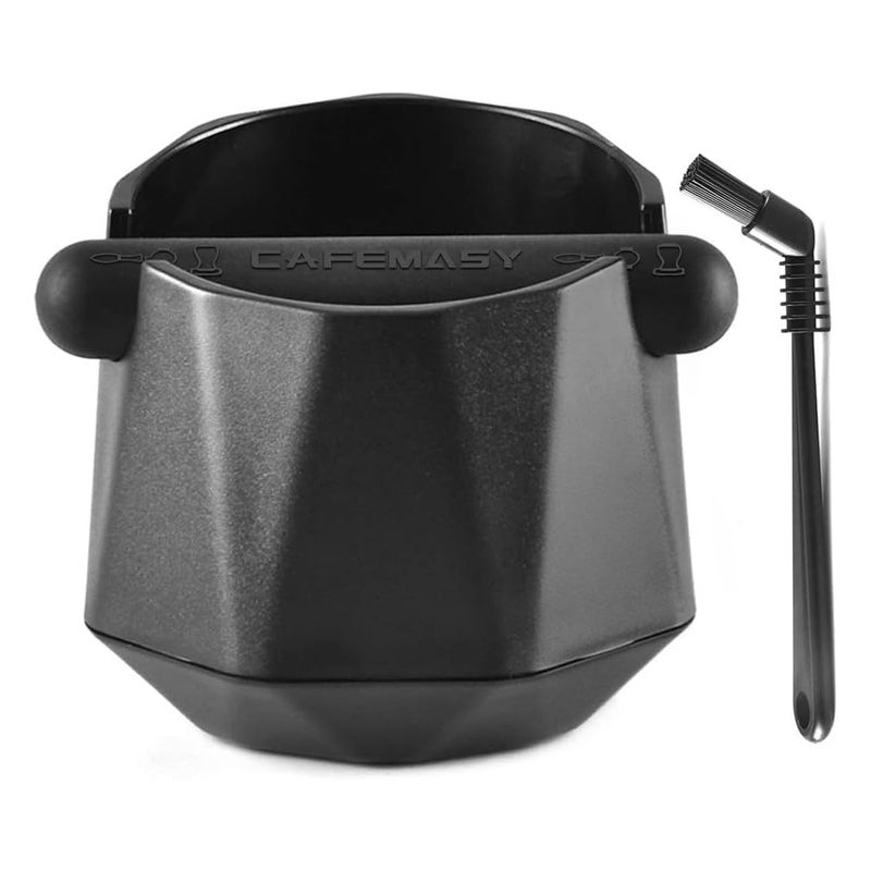 CAFEMASY Coffee Knock Box Espresso Grounds - CAFEMASY Home Use Epsresso Accessories Unique Design Diamond Shape Mini Knock Box with Espresso Cleaning Brush - Image 1