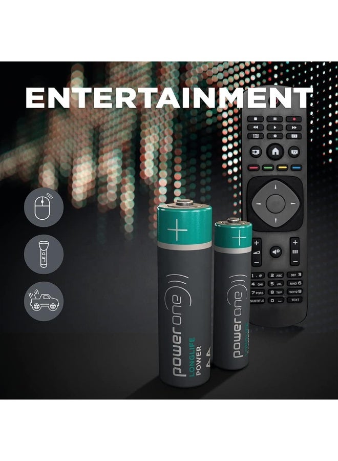 Power One LONGLIFE Power AA2 100% More Power Battery Long Performing LR6 MN1500 Alkaline Batteries Made in Germany with Long Shelf Life - Pack of 2 - Image 4