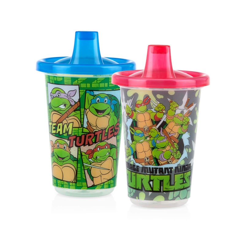 Nuby 6 Pack Wash or Toss Reusable Cups & Lids with Spout, Nickelodeon Teenage Mutant Ninja Turtles, 10 Oz - Image 2