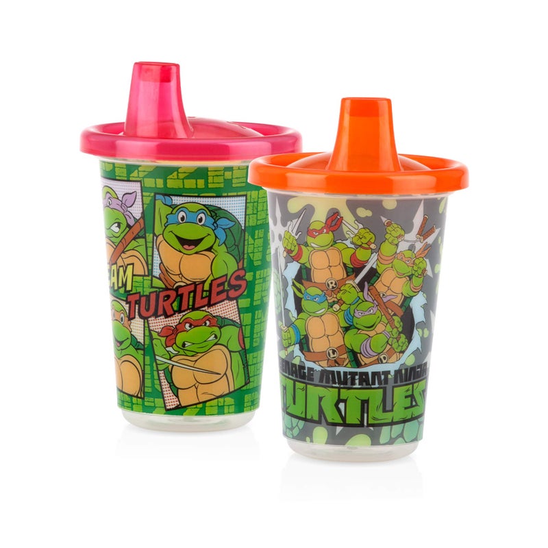 Nuby 6 Pack Wash or Toss Reusable Cups & Lids with Spout, Nickelodeon Teenage Mutant Ninja Turtles, 10 Oz - Image 3