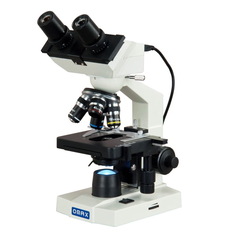 OMAX - MD82ES10 40X-2000X Digital LED Compound Microscope with Built-in 1.3MP Camera and Double Layer Mechanical Stage Compatible with Windows and Mac - Image 1