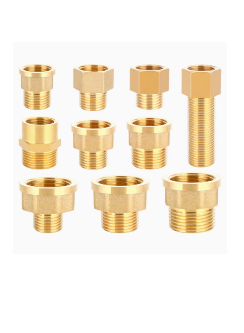 GA,Brass Nipple socket, BSP MaleAnd Female Thread Connectors, Heavy-Duty 1200 PSI, NPT Brass Adapter 1/2" Female to 3/8" Male Adaptor  - Image 3