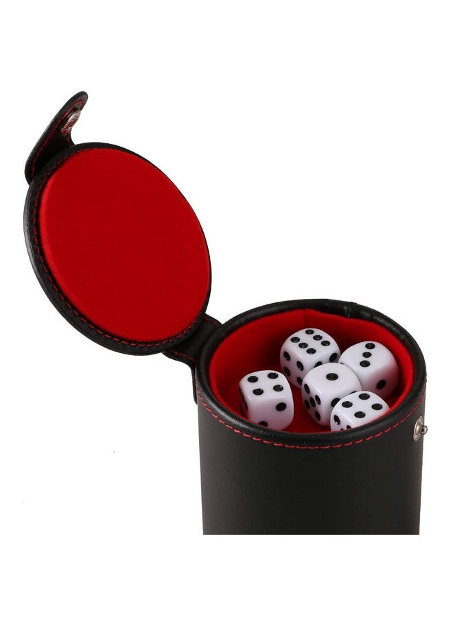 GWHOLE Dice Cup Leather Dice Games Shaker With Lid Bar Liar Dice Rolling Set Cup Storage Box Tray For Yahtzee Farkle Backgammon Bar Birthday Party Craps Games - Image 1