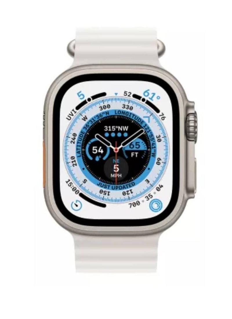 GENNEXT - New Arrival Dual Buttons Heart Rate Tracker Extreme Sports Wireless Charging Ultra Smart Watch White - Image 1