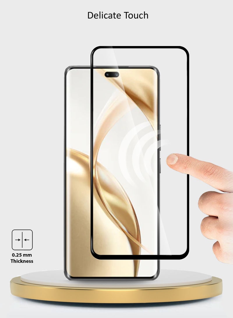 Wtech Honor 200 Pro 5G 2024 Premium E2E Full Glue Full Cover Tempered Glass Screen Protector (MSGECN) -  Clear/Black - Image 4