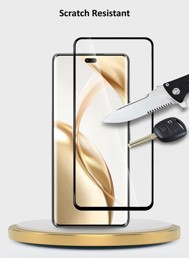 Wtech Honor 200 Pro 5G 2024 Premium E2E Full Glue Full Cover Tempered Glass Screen Protector (MSGECN) -  Clear/Black - Image 2