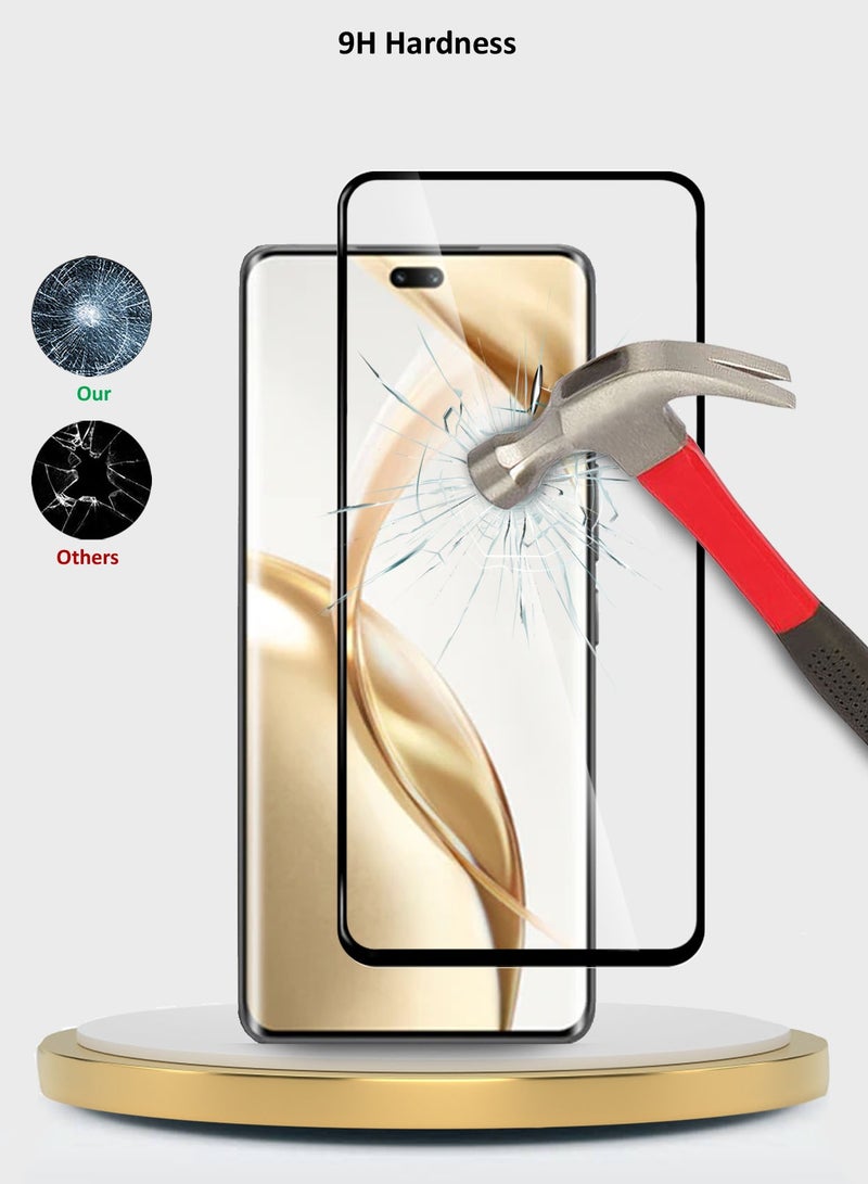 Wtech Honor 200 Pro 5G 2024 Premium E2E Full Glue Full Cover Tempered Glass Screen Protector (MSGECN) -  Clear/Black - Image 3