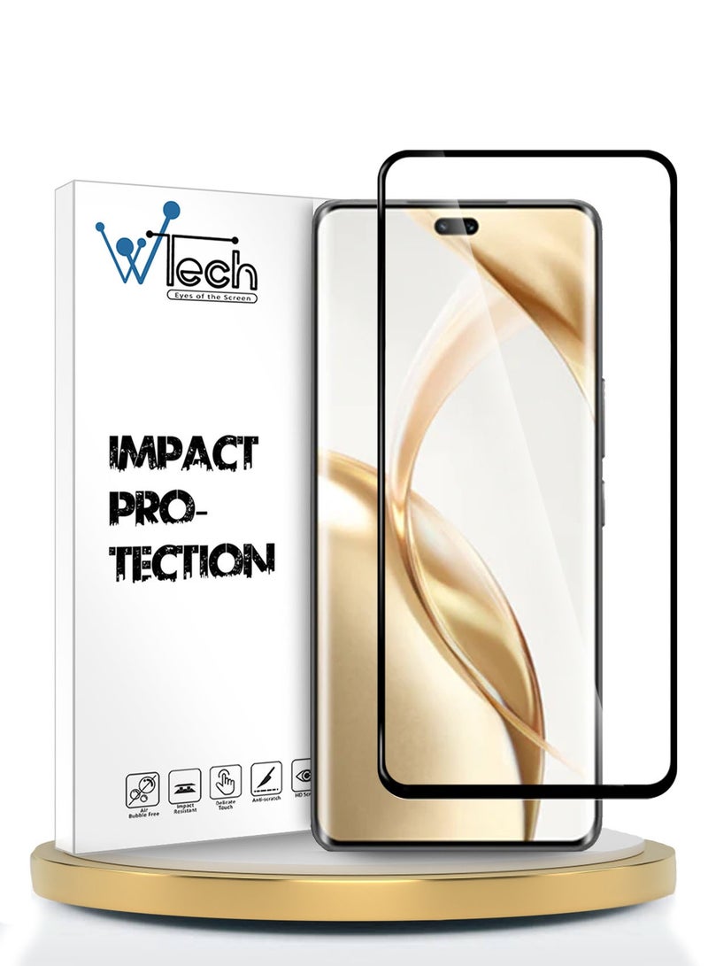 Wtech Honor 200 Pro 5G 2024 Premium E2E Full Glue Full Cover Tempered Glass Screen Protector (MSGECN) -  Clear/Black - Image 1