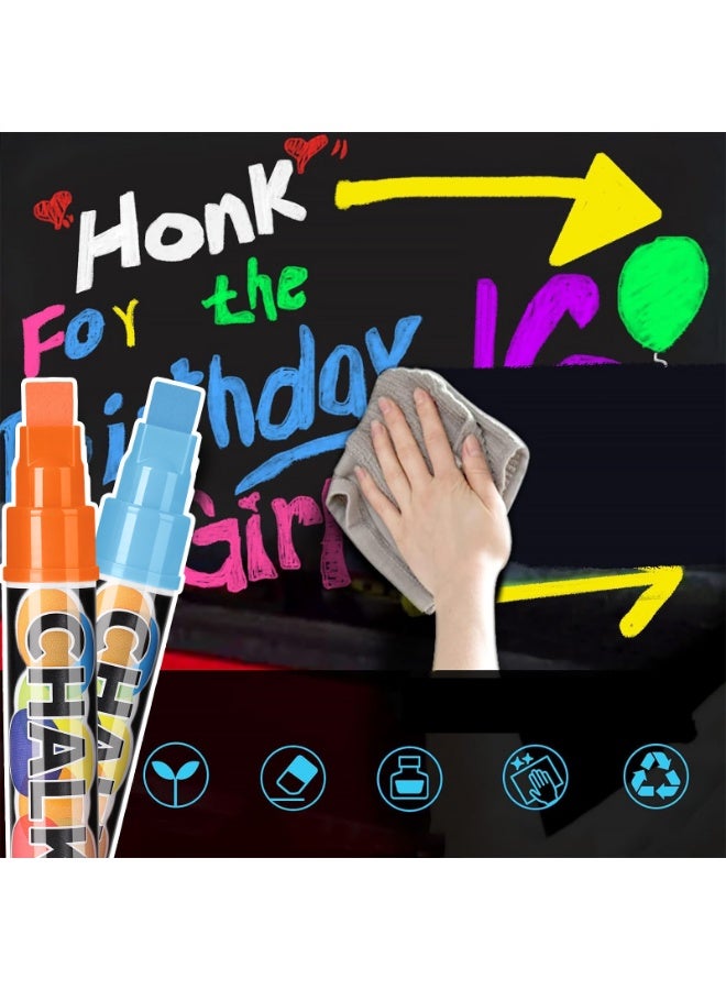 Generic 8 PCS new liquid erasable chalk marking set, 8 color highlighter marking pen for flash LED light board blackboard whiteboard whiteboard chalk menu menu message board glass window - Image 4