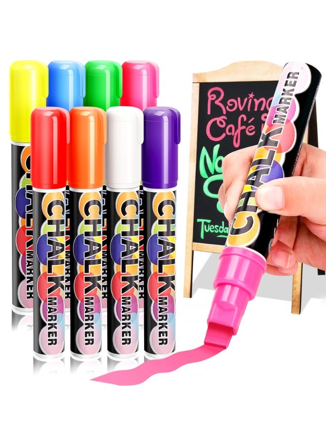 Generic 8 PCS new liquid erasable chalk marking set, 8 color highlighter marking pen for flash LED light board blackboard whiteboard whiteboard chalk menu menu message board glass window - Image 2