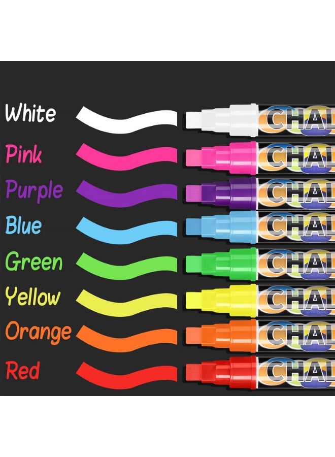 Generic 8 PCS new liquid erasable chalk marking set, 8 color highlighter marking pen for flash LED light board blackboard whiteboard whiteboard chalk menu menu message board glass window - Image 5