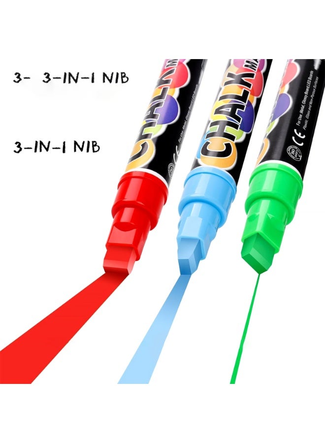 Generic 8 PCS new liquid erasable chalk marking set, 8 color highlighter marking pen for flash LED light board blackboard whiteboard whiteboard chalk menu menu message board glass window - Image 3