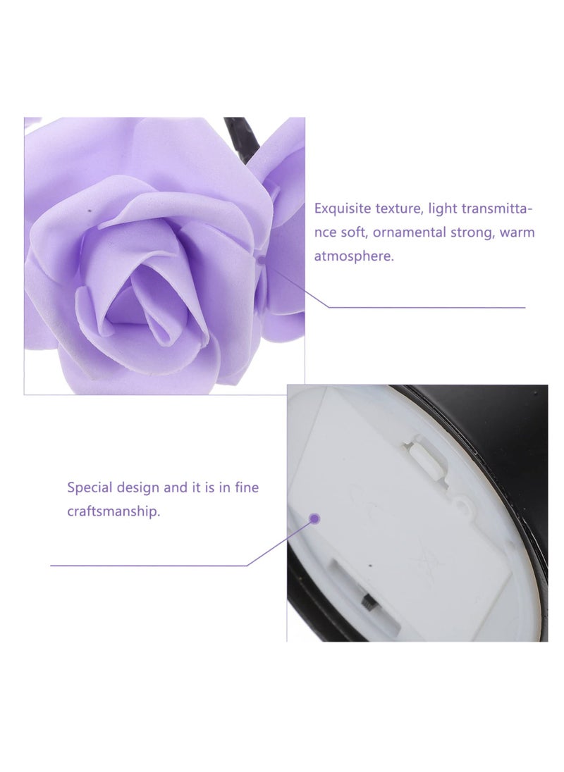 Excefore Rose Flower Tree Lamp, 24 LED Rose Flower Table Lamp Tabletop Lamp Lights, for Girls Women Bedroom Living Room Decor Gifts, for Girls Gift Mother’s Day Valentine’s Day Wedding (Purple)  - Image 3
