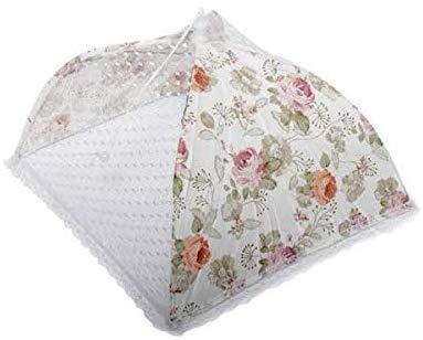 G K EXCLUSIVE G K EXCLUSIVE Foldable Umbrella Style Food Cover net Anti Fly Mosquito Mesh and Fabric Table Food Cover Kitchen Tool Random Color and Design Sent  - Image 3