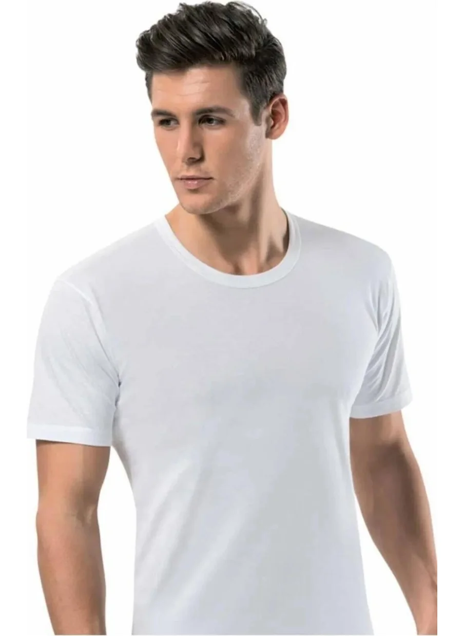 إيردم Men's Crew Neck Cotton Short Sleeve Undershirt 1150 - 6 Pieces