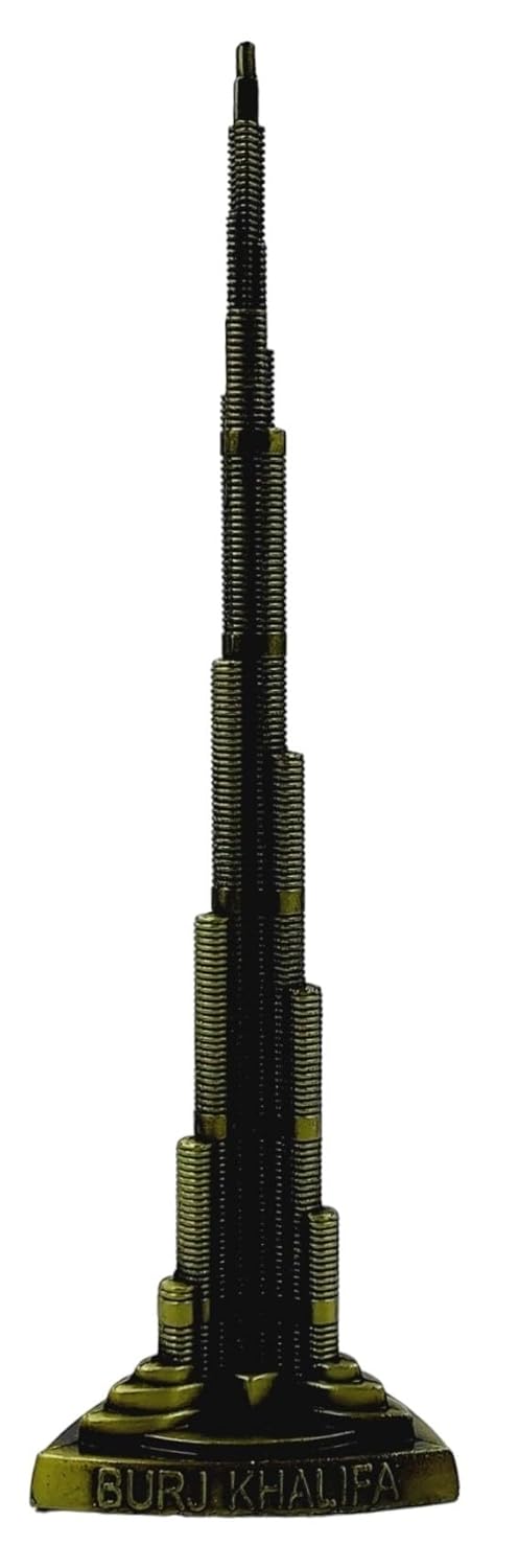 ART FLAUNTS Burj Khalifa Showpiece Metal Decorative Souvenir Sculpture for Home Decor Tabletop Offices 18 cm - Image 1
